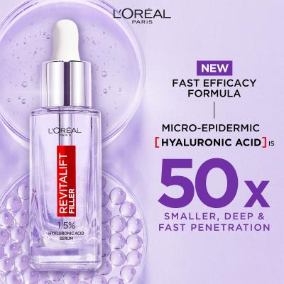 L&#039;Oréal Paris Revitalift Filler HA 1,5% Serum za obraz za ženske 30 ml