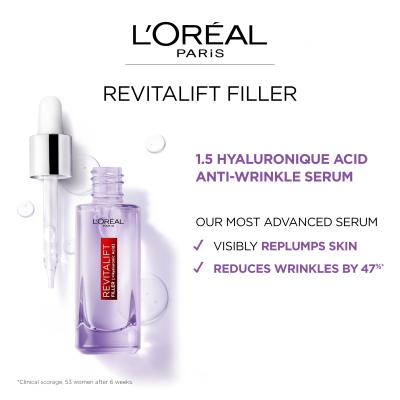 L&#039;Oréal Paris Revitalift Filler HA 1,5% Serum za obraz za ženske 30 ml