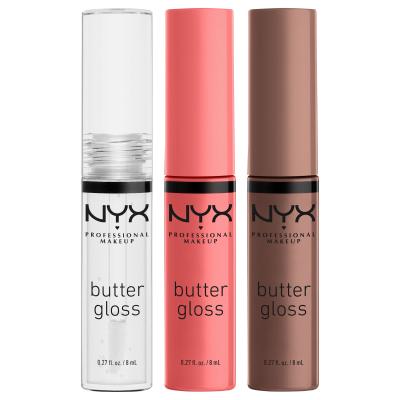 NYX Professional Makeup Mrs. Claus Butter Gloss Lip Trio Darilni set glos za ustnice Butter Gloss 8 ml + glos za ustnice Butter Gloss 8 ml Créme Brulee + glos za ustnice Butter Gloss 8 ml Cinnamon Roll