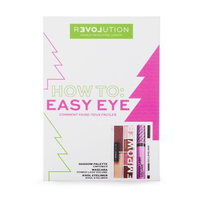 Revolution Relove How To: Easy Eye Darilni set maskara Power Lash Volume Mascara 7 ml + paleta senčil za oči Empower Shadow Palette 5,2 g + črtalo za oči Khol Eyeliner 1,2 g Black