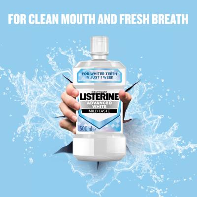 Listerine Advanced White Mild Taste Mouthwash Ustna vodica 500 ml