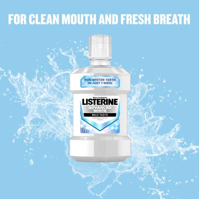 Listerine Advanced White Mild Taste Mouthwash Ustna vodica 1000 ml