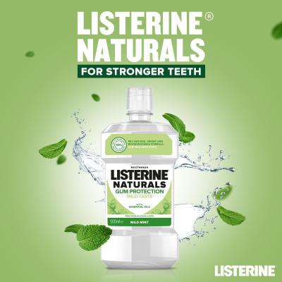 Listerine Naturals Gum Protection Mild Taste Mouthwash Ustna vodica 500 ml