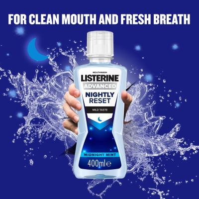 Listerine Advanced Nightly Reset Mild Taste Mouthwash Ustna vodica 400 ml