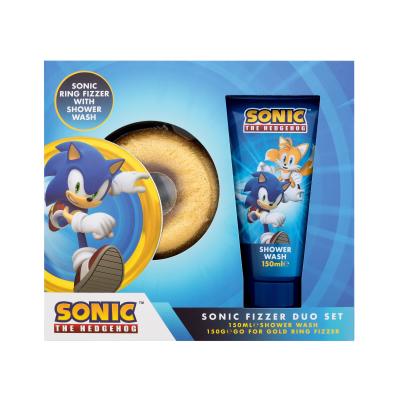 Sonic The Hedgehog Bath Fizzer Duo Set Darilni set kopalna bombica 150 g + gel za prhanje Sonic´s Speedy 150 ml