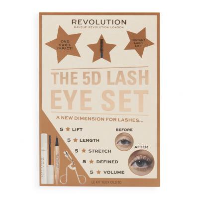 Makeup Revolution London 5D Lash Eye Set Darilni set maskara 5D Lash 14 ml + črtalo za oči Renaissance Flick 0,8 g Black + vihalec trepalnic