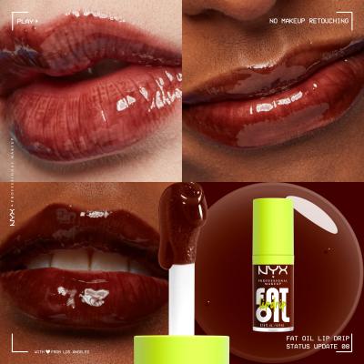NYX Professional Makeup Fat Oil Lip Drip Olje za ustnice za ženske 4,8 ml Odtenek 08 Status Update