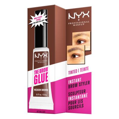 NYX Professional Makeup The Brow Glue Instant Brow Styler Gel za obrvi za ženske 5 g Odtenek 03 Medium Brown