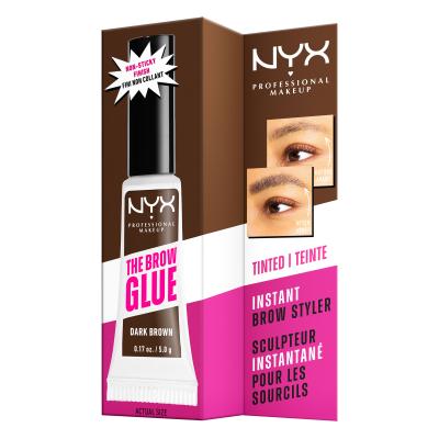 NYX Professional Makeup The Brow Glue Instant Brow Styler Gel za obrvi za ženske 5 g Odtenek 04 Dark Brown