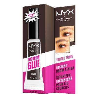 NYX Professional Makeup The Brow Glue Instant Brow Styler Gel za obrvi za ženske 5 g Odtenek 05 Black