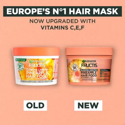 Garnier Fructis Hair Food Pineapple Glowing Lengths Mask Maska za lase za ženske 400 ml