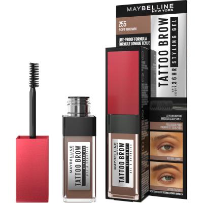 Maybelline Tattoo Brow 36H Styling Gel Gel za obrvi za ženske 6 ml Odtenek 255 Soft Brown