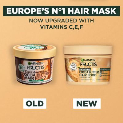 Garnier Fructis Hair Food Cocoa Butter Extra Smoothing Mask Maska za lase za ženske 400 ml