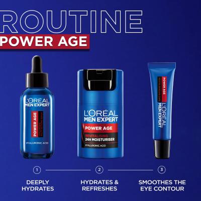 L&#039;Oréal Paris Men Expert Power Age Revitalising Eye Care Krema za okoli oči za moške 15 ml