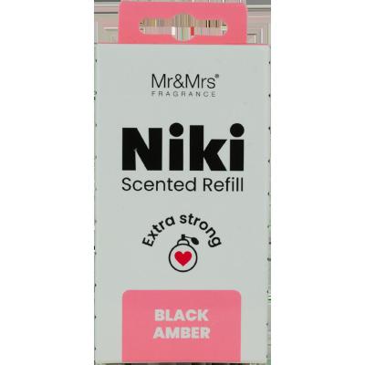 Mr&amp;Mrs Fragrance Niki Refill Black Amber Osvežilci za vozilo polnilo 1 kos