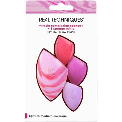 Real Techniques Miracle Complexion Sponge Darilni set aplikator za puder Miracle Complexion Sponge 1 kos + mini aplikator Miracle Complexion Sponge 3 kos