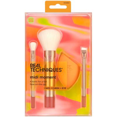 Real Techniques Midi Moment Brush + Sponge Set Čopič za ličenje za ženske Set