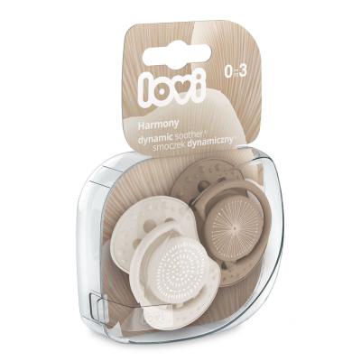 LOVI Harmony Dynamic Soother Girl 0-3m Duda za otroke 2 kos