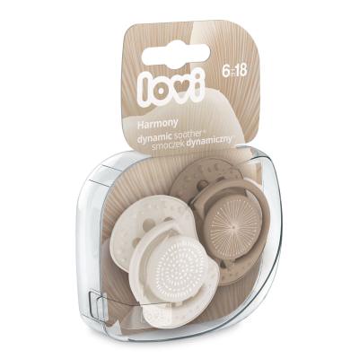 LOVI Harmony Dynamic Soother Girl 6-18m Duda za otroke 2 kos