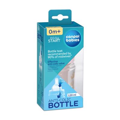 Canpol babies Royal Baby Easy Start Anti-Colic Bottle Little Princess 0m+ Otroška steklenička za otroke 120 ml