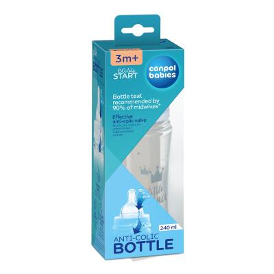Canpol babies Royal Baby Easy Start Anti-Colic Bottle Little Prince 3m+ Otroška steklenička za otroke 240 ml