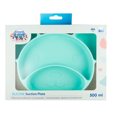 Canpol babies Silicone Suction Plate Turquoise Posodica za otroke 500 ml