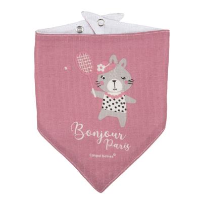 Canpol babies Bonjour Paris Muslin Bib Pink Slinček za otroke 2 kos