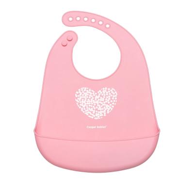 Canpol babies Pastels Silicone Bib Pink Slinček za otroke 1 kos