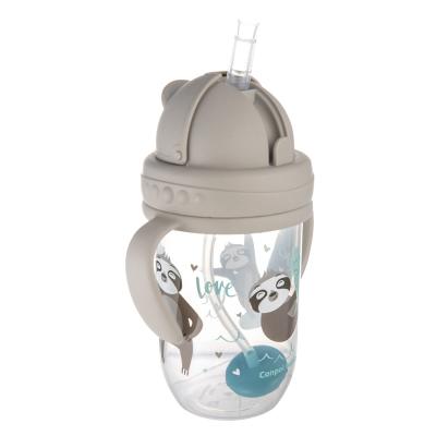 Canpol babies Exotic Animals Non-Spill Expert Cup With Weighted Straw Grey Skodelica za otroke 270 ml