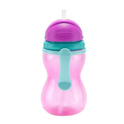 Canpol babies Active Cup Sport Cup With Flip-Top Straw Pink Skodelica za otroke 370 ml