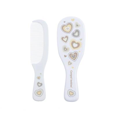 Canpol babies Newborn Baby Baby Brush With Comb Hearts Glavnik za lase za otroke Set