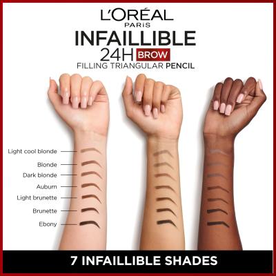 L&#039;Oréal Paris Infaillible Brows 24H Filling Triangular Pencil Svinčnik za obrvi za ženske 1 ml Odtenek 06 Dark Blonde