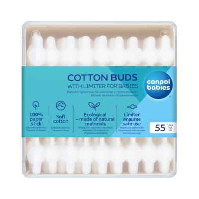 Canpol babies Cotton Buds With Limiter Vatirane palčke za otroke 56 kos