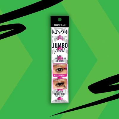 NYX Professional Makeup Jumbo Lash! 2in1 Liner &amp; Lash Adhesive Črtalo za oči za ženske 1 ml Odtenek 01 Black