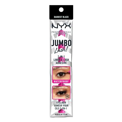 NYX Professional Makeup Jumbo Lash! 2in1 Liner &amp; Lash Adhesive Črtalo za oči za ženske 1 ml Odtenek 01 Black