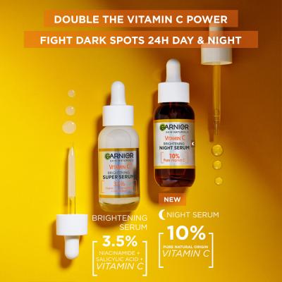 Garnier Skin Naturals Vitamin C Brightening Night Serum Serum za obraz za ženske 30 ml