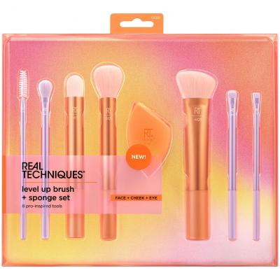 Real Techniques Brushes Level Up Brush + Sponge Set Čopič za ličenje za ženske Set