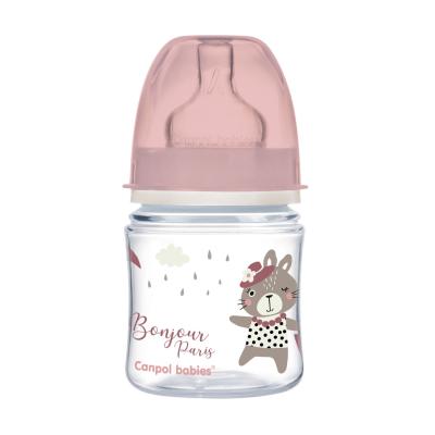 Canpol babies Bonjour Paris Easy Start Anti-Colic Bottle Pink 0m+ Otroška steklenička za otroke 120 ml
