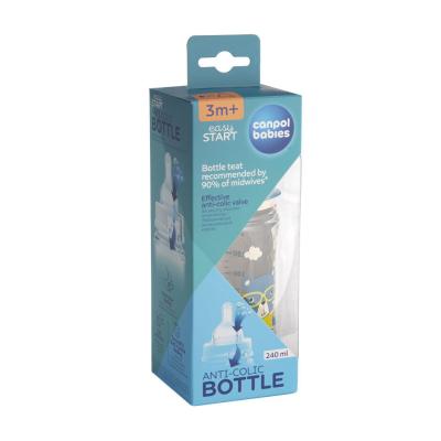 Canpol babies Bonjour Paris Easy Start Anti-Colic Bottle Blue 3m+ Otroška steklenička za otroke 240 ml