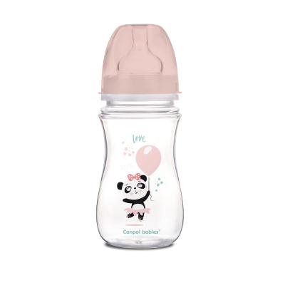 Canpol babies Exotic Animals Easy Start Anti-Colic Bottle Pink 3m+ Otroška steklenička za otroke 240 ml