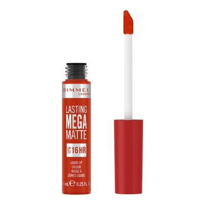 Rimmel London Lasting Mega Matte Liquid Lip Colour Šminka za ženske 7,4 ml Odtenek Scarlet Flames