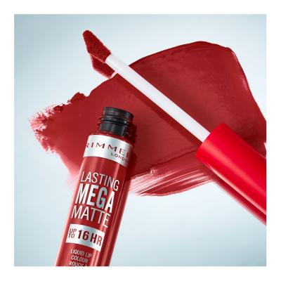 Rimmel London Lasting Mega Matte Liquid Lip Colour Šminka za ženske 7,4 ml Odtenek Fire Starter