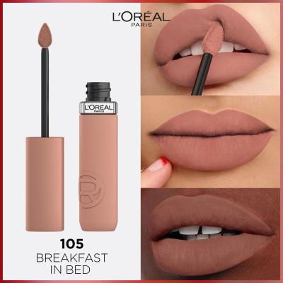 L&#039;Oréal Paris Infaillible Matte Resistance Lipstick Šminka za ženske 5 ml Odtenek 105 Breakfest In Bed