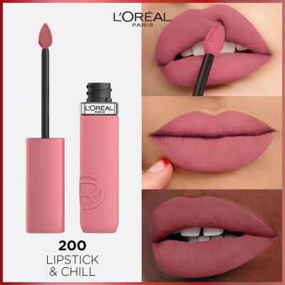 L&#039;Oréal Paris Infaillible Matte Resistance Lipstick Šminka za ženske 5 ml Odtenek 200 Lipstick&amp;Chill