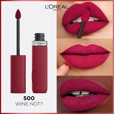 L&#039;Oréal Paris Infaillible Matte Resistance Lipstick Šminka za ženske 5 ml Odtenek 500 Wine Not?