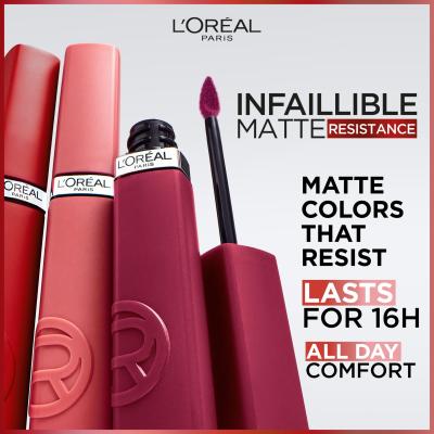 L&#039;Oréal Paris Infaillible Matte Resistance Lipstick Šminka za ženske 5 ml Odtenek 120 Major Crush