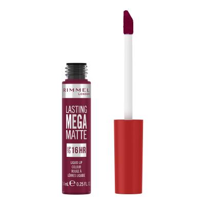 Rimmel London Lasting Mega Matte Liquid Lip Colour Šminka za ženske 7,4 ml Odtenek Rock Me Purple