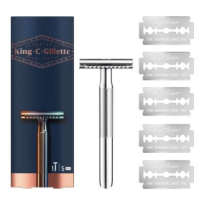 Gillette King C. Double Edge Safety Razor Brivnik za moške Set