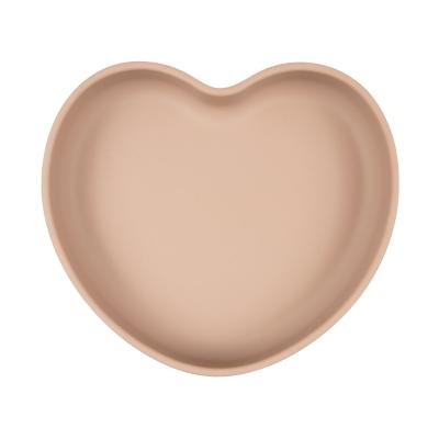 Canpol babies Silicone Suction Plate Heart Beige Posodica za otroke 300 ml