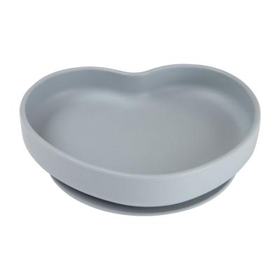 Canpol babies Silicone Suction Plate Heart Grey Posodica za otroke 300 ml